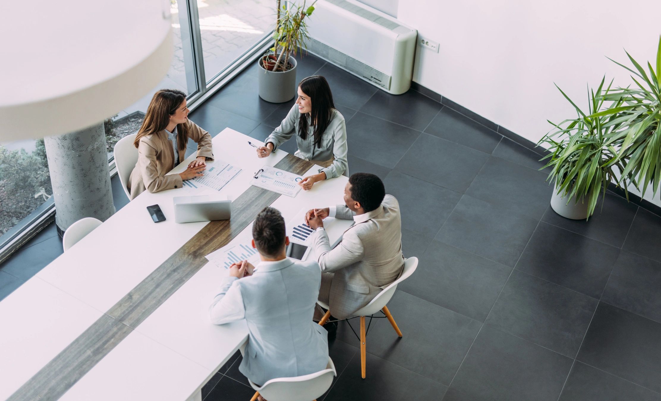 Business consulting meeting in a board room